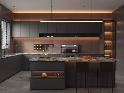 Kitchen interior 02 3D model