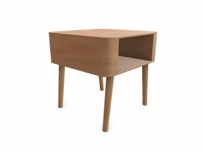  Simple Wooden End Table Low-poly PBR 