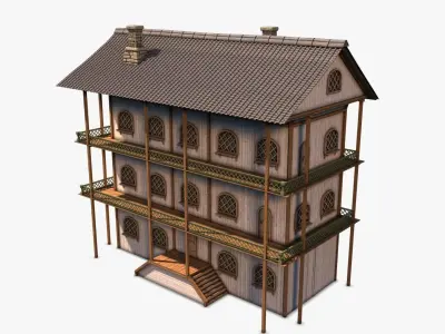 cottage 04 Low-poly 3D model