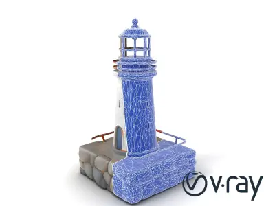 Cracked Lighthouse Coastal Storytelling model pack Low-poly 3D model
