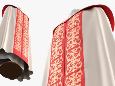  Catholic Liturgical Chasuble with Stole White 