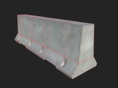Barriers Bundle Low Poly PBR Concrete  Free low-poly 3D model