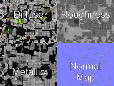 Reflective Skyscraper with Neon Panels model pack Low-poly 3D model