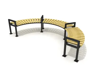  Airport Park Bench 07 3D model