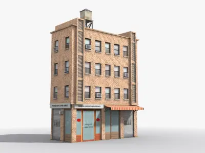 Apartment Building x32 Low-poly 3D model