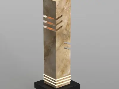 light01 table lamp with marble base Low-poly 3D model
