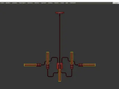 INDUSTRIAL ANGLED TANGLE CHANDELIER Low-poly 3D model