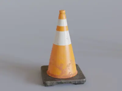 Traffic Cones Low-poly 3D model