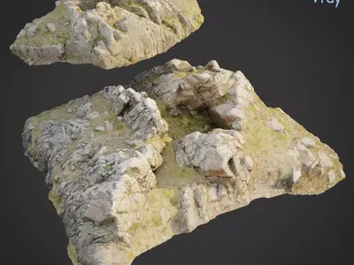 3d scanned rock cliff J2 3D model