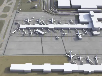Salt Lake City Airport - 3D Model Low-poly 3D model