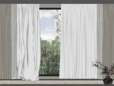 modern curtain 3D model purchase