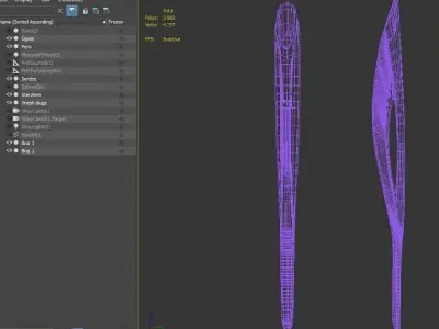 Torch low poly 3D model olympic in flames Low-poly 3D model