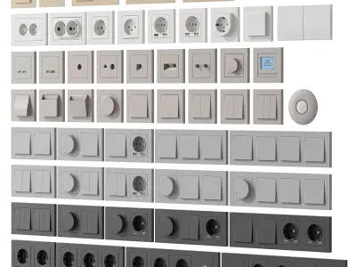 Sockets and Switches Schneider Electric AtlasDesign 3D model