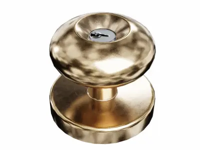 Brass door-handle Low-poly 3D model