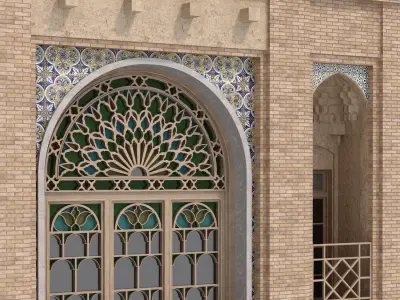 Arabic-Turkish-Persian Mansion 3D Model of Qajar House set 509 3D model