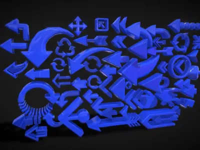 Arrow Button Collections Low-poly 3D model