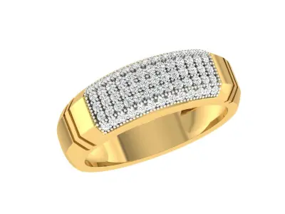 Light Weight Yellow Gold Diamond Ring  -ZA RN 4210 3D print model