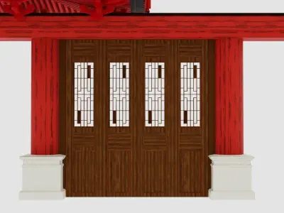Chinese arch  Low-poly 3D model