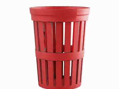 Street Trash Can 02 Low-poly 3D model