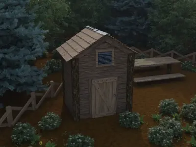 Old wooden Shed Free 3D model