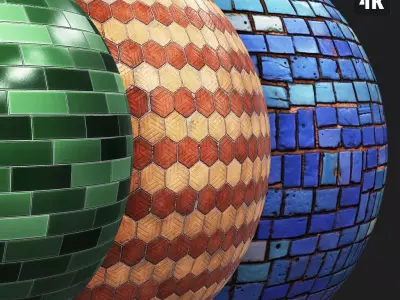 PBR Tiles Colored Texture