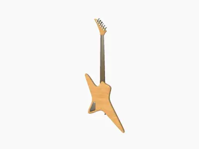 Electric Guitar I09 Light Wood - Music Instrument Design Free low-poly 3D model