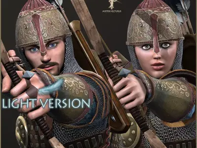 Adam And Eva Archers Light Version Low-poly 3D model