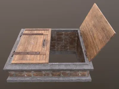Basement Entrance PBR  Low-poly 3D model