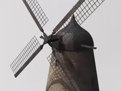 Old windmill Low-poly 3D model