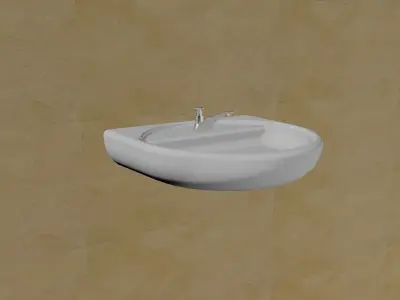 Wall Hung Lavatory 3D model