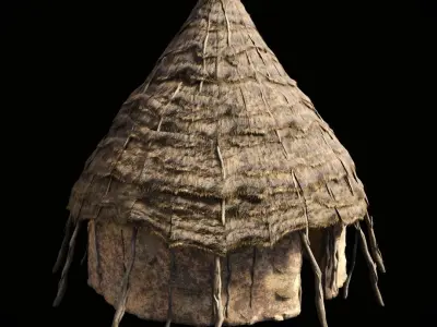 PRIMITIVE AFRICAN PRIMAL HUT SHELTER HOUSE COTTAGE COLLECTION Low-poly 3D model