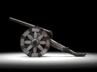 Napoleonic cannon Low-poly 3D model