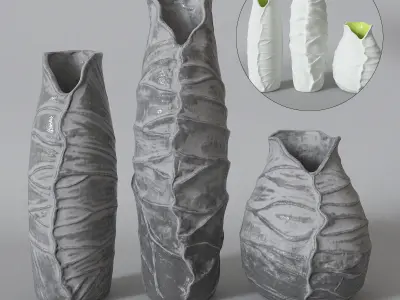 set of vase 3D Model Pack