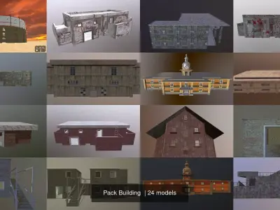 Modular Building Pack City Game Ready