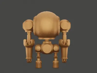 Old Robot Low-poly 3D model