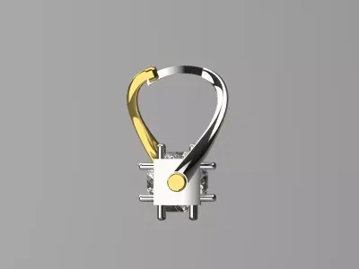 Two-tone Diamond Drop stl Earrings Model je0001 3D print model