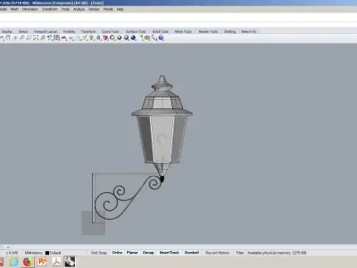 VINTAGE STREET LAMP WITH WROUGHT IRON DETAILS  3D model