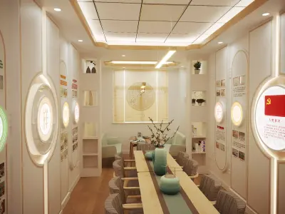 Complete scene of lounge Party member activity room 3D model