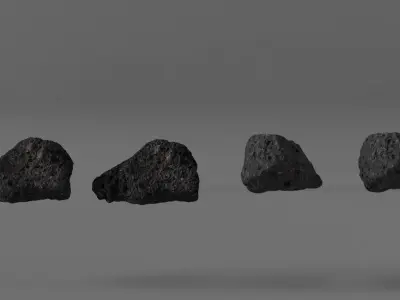 Photorealistic Lava Stones Low-poly 3D model