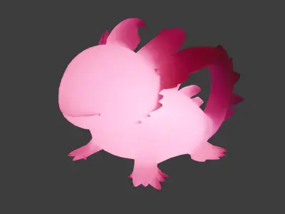 Indirect lighting of Axolotl 3D model