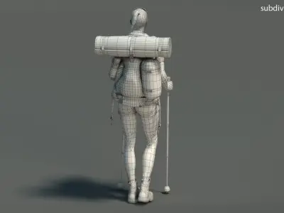  Female Hiker Animated HQ Standard License 