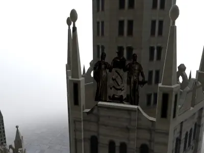 Moscow House Building61 Low-poly 3D model