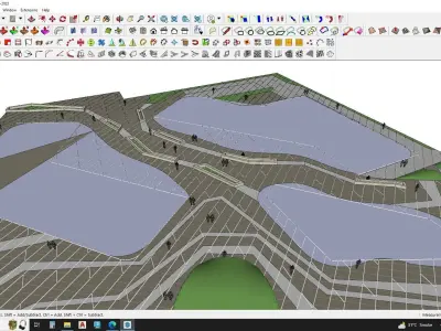 Urban 3d model around highrise building 3D model