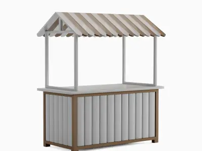 Food Stand 09 Low-poly 3D model