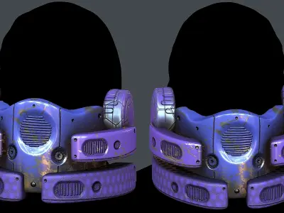 Gas mask helmet 3d model scifi Low-poly  Low-poly 3D model 492