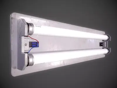 Fluorescent lamp Industrial light bulb wall ceiling lighting Low-poly 3D model