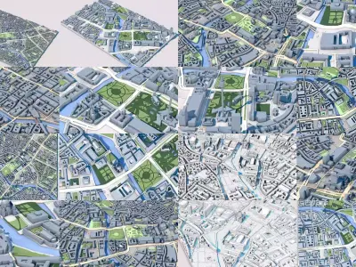 Germany Cities and Cathedrals 3D Models Pack 32 Collection