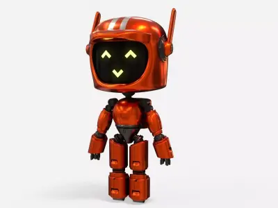 Sci-Fi Orange Robot 3D model