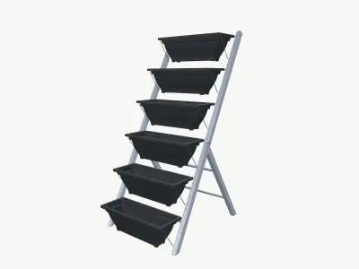 Garden shelf Low-poly 3D model