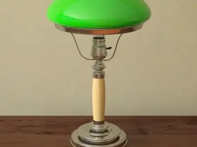 Table lamp with bowl shade 3D model